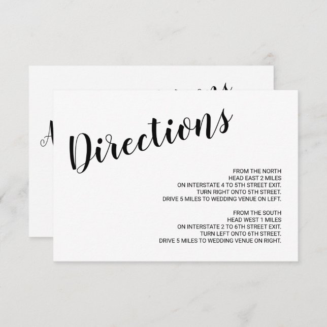 Modern Script Wedding Details Invitation (Front/Back)