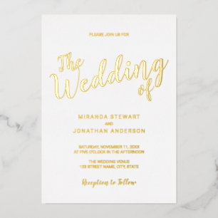 Modern Script Wedding Gold 
