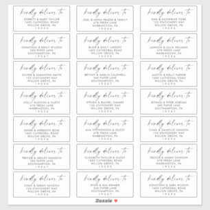 Modern Script Wedding Guest Address Labels