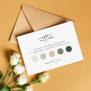 Modern Script Wedding Guest Attire Dress Code Card