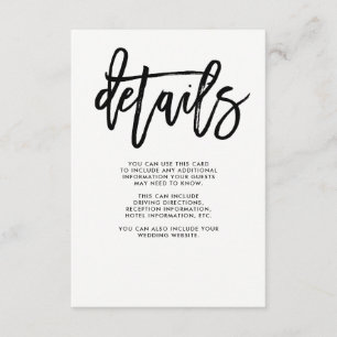 Modern Script   Wedding Guest Details Enclosure Card