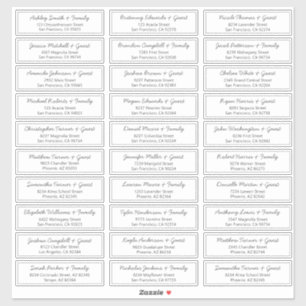 Modern Script Wedding Guest Names Address