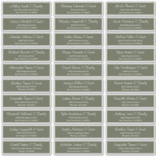 Modern Script Wedding Guest Names Address