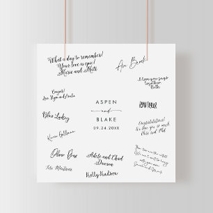 Modern Script Wedding Guest Signing Poster