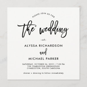 Modern Script Wedding Invitation