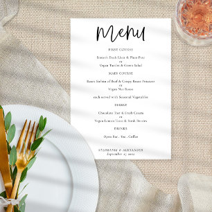 Modern Script  Wedding Menu Any Colour  Poster