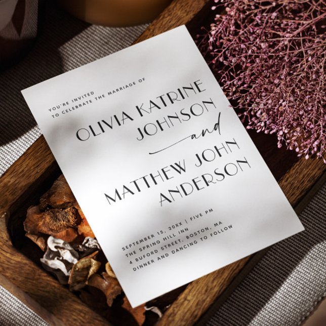 Modern Script Wedding | Minimalist Photo + QR Code Invitation (Creator Uploaded)