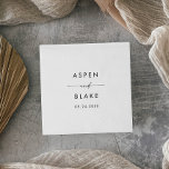 Modern Script Wedding Napkins<br><div class="desc">These modern script wedding paper napkins are perfect for a minimalist wedding reception. The simple black and white design features unique industrial lettering typography with modern boho style. Customizable in any colour. Keep the design minimal and elegant, as is, or personalize it by adding your own graphics and artwork. Personalize...</div>