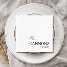 Modern Script Wedding Personalized Name Date