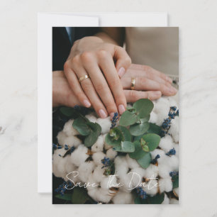 Modern Script Wedding Photo Save The Date