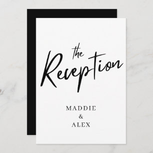 modern script wedding reception invitation