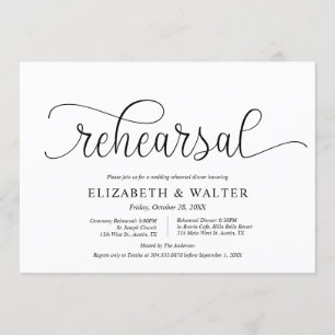 Modern Script, Wedding Rehearsal and Dinner Invitation