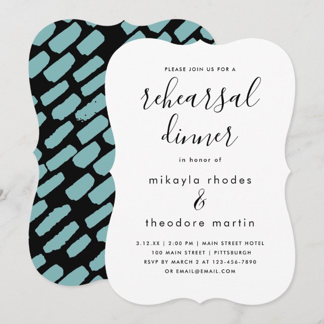Modern Script Wedding Rehearsal Dinner Card (Front/Back)