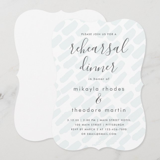 Modern Script Wedding Rehearsal Dinner Card (Front/Back)