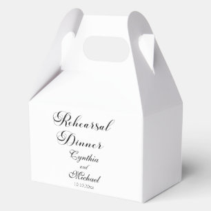 Modern Script Wedding Rehearsal Dinner Favor Box
