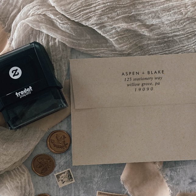 Modern Script Wedding Return Address Self-inking Stamp (Creator Uploaded)