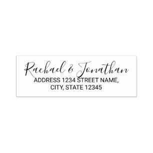 Modern Script Wedding Return Address Self-inking Stamp