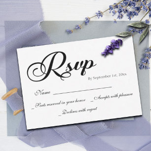 Modern Script Wedding RSVP Card