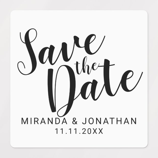 Modern Script Wedding Save the Date Labels (Design 1)