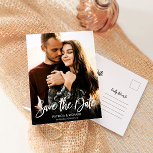 Modern Script Wedding Save The Date Photo Postcard