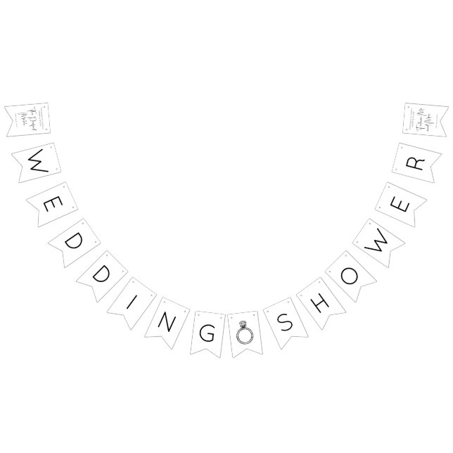 Modern Script Wedding Shower Bunting Flags (All)