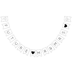 Modern Script Wedding Shower Bunting Flags