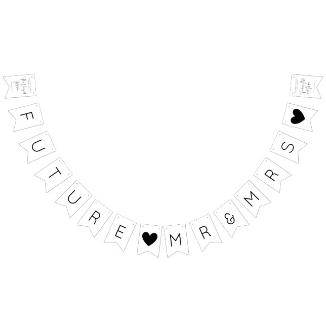 Modern Script Wedding Shower Bunting Flags (All)