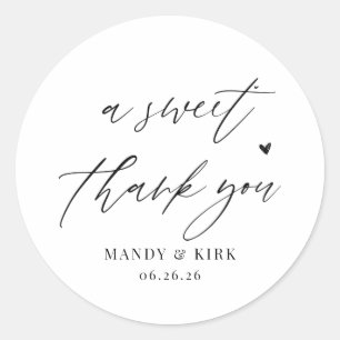 Modern Script wedding stickers thank you