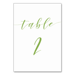 Modern script wedding table number card 2