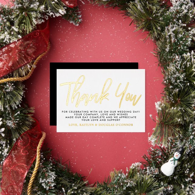 Modern Script Wedding Thank You Real (Insitu)