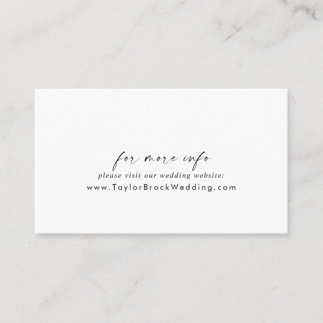 Modern Script Wedding Website Enclosure Card (Front)