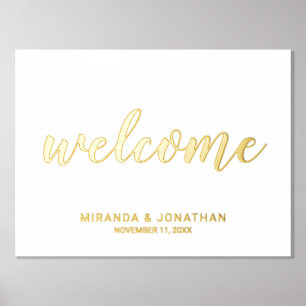 Modern Script Wedding Welcome Gold Foil Prints