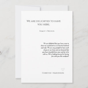 Modern script wedding welcomes & itinerary weekend invitation