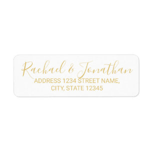 Modern Script White and Gold Wedding