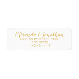 Modern Script White and Gold Wedding