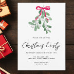 Modern Script Winter Mistletoe Christmas Party Invitation<br><div class="desc">Invite family and friends to your Christmas party with this modern and simple festive invitation.
It is decorated with watercolor green mistletoe,  white berries,  and stylish script typography.
Easily customizable.
Original Watercolour © Michele Davies.</div>