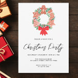 Modern Script Winter Wreath Christmas Party Invitation<br><div class="desc">Invite family and friends to your Christmas party with this modern and simple festive invitation.
It is decorated with a watercolor gingerbread cookie wreath and stylish script typography.
Easily customizable.
Original Watercolour © Michele Davies.</div>
