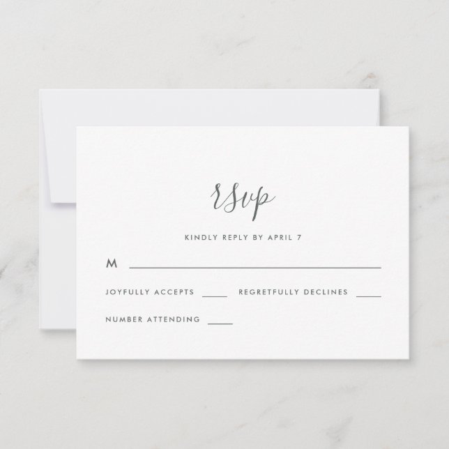 Modern Script with Dots Wedding Rsvp (Front)