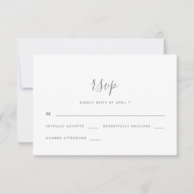Modern Script with Dots Wedding Rsvp Card (Front)