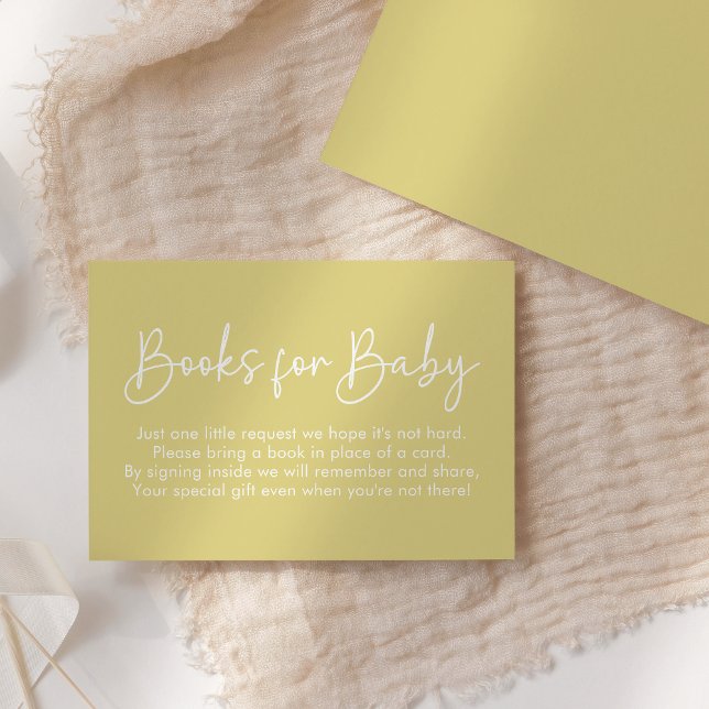 Modern Script Yellow Oh Baby Simple Books For Baby Enclosure Card (Creator Uploaded)