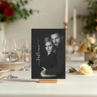 Modern Scripty Black and White Photo QR Code