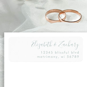 Modern Sea Glass Script Wedding Return Address