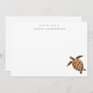 Modern Sea Turtle Personalized Card