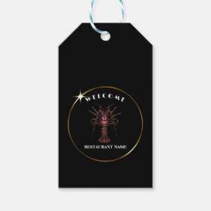 Modern seafood welcome Lobster Restaurant logo nam Gift Tags
