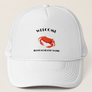 Modern seafood welcome red Crab custom name Trucker Hat