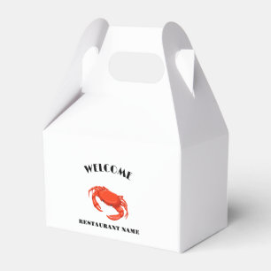 Modern seafood welcome red Crab custom Personalize Favor Box