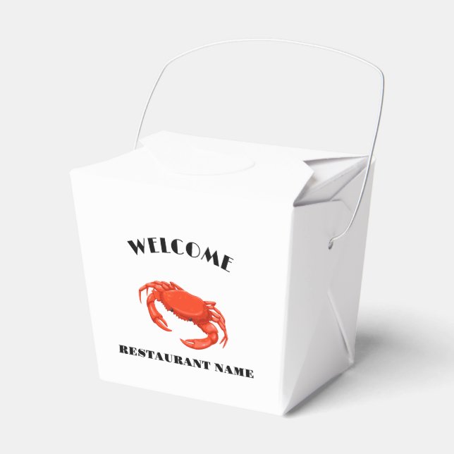 Modern seafood welcome red Crab custom Personalize Favor Box (Front Side)