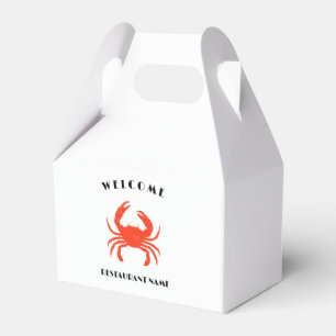 Modern seafood welcome red Crab custom Personalize Favor Box