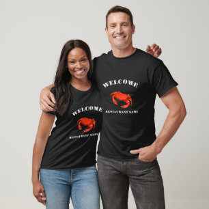 Modern seafood welcome red Crab custom Personalize T-Shirt