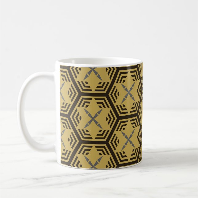 Modern seamless pattern,  gold colour. Geometric B Coffee Mug (Left)